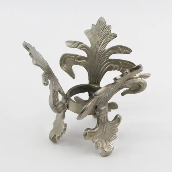 Set of 2 Fleur De Lis Pewter Votive or Tealight Candle Holders