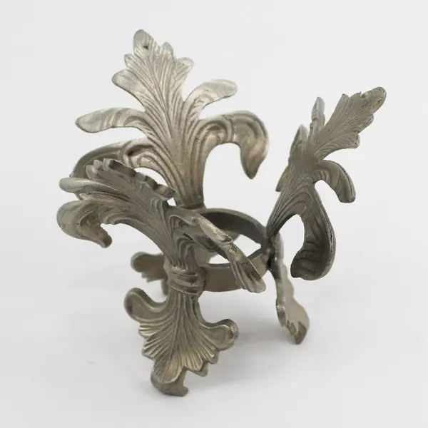 Set of 2 Fleur De Lis Pewter Votive or Tealight Candle Holders