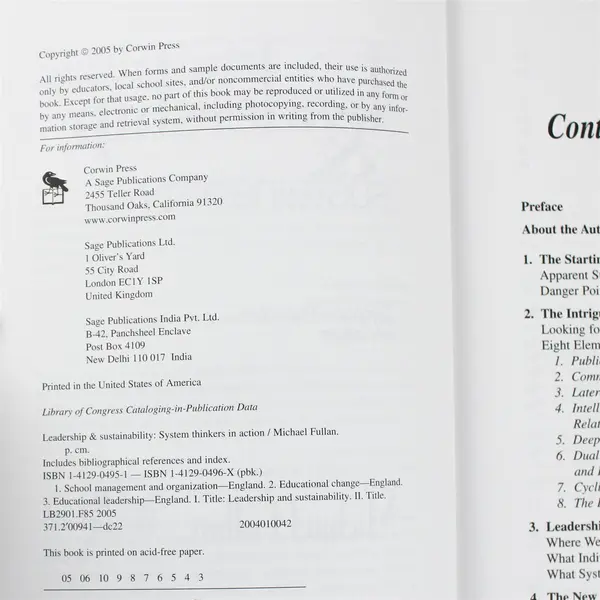 Leadership & Sustainability: System Thinkers in Action by Michael Fullan PB Book