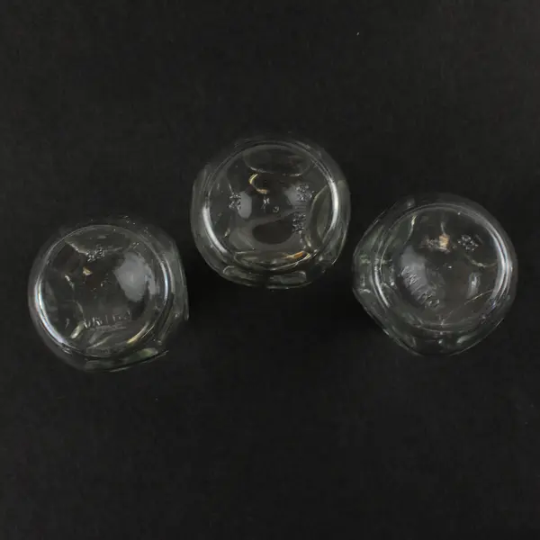 Lot Of 3 Libbey Matching Pinched Clear Glass Decorative Bud Vases 3.75" Tall