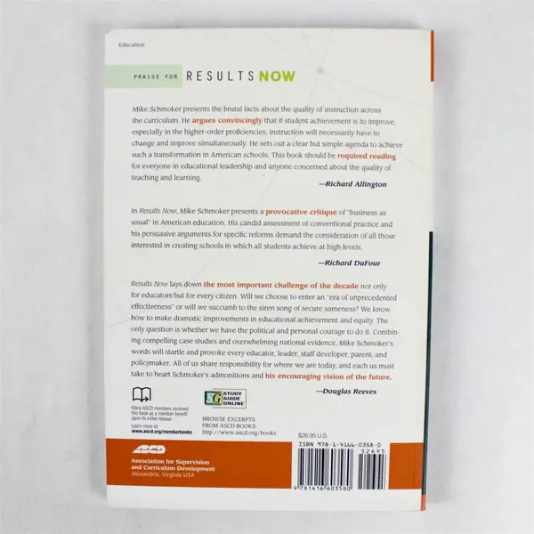 Results Now by Mike Schmoker 2006 Paperback - Good Pre-Owned Condition