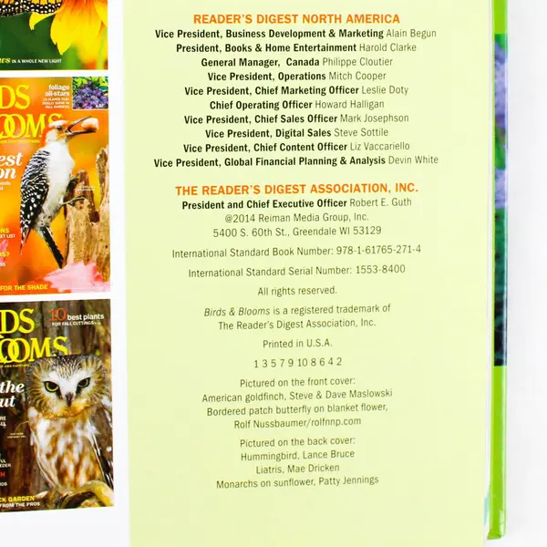 The Best of Birds & Blooms 2014 Hardcover Book - Collected Articles & Photos