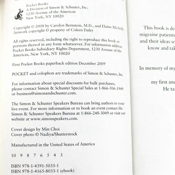 The Migraine Brain by Carolyn Bernstein M.D. Paperback 