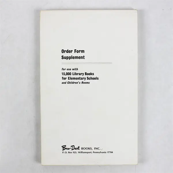 Bro-Dart Order Form Supplement for 15,000 Library Books (Schools)
