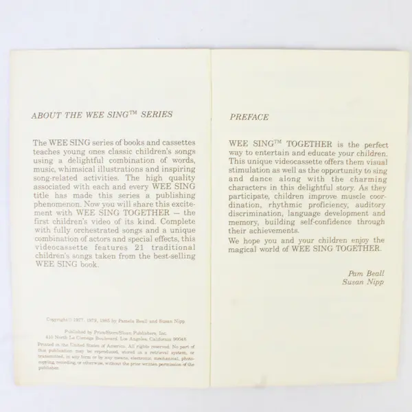 Wee Sing Children's Songs And Fingerplays Pamela Conn Beall Susan Hagen Nipp PB