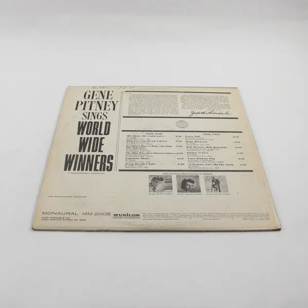 Gene Pitney Sings World-Wide Winners 12" Vinyl Records