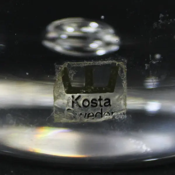 Vintage 1972 Kosta Boda 17 oz Pippi Owl Crystal Mug Signed Vicke Lindstrand