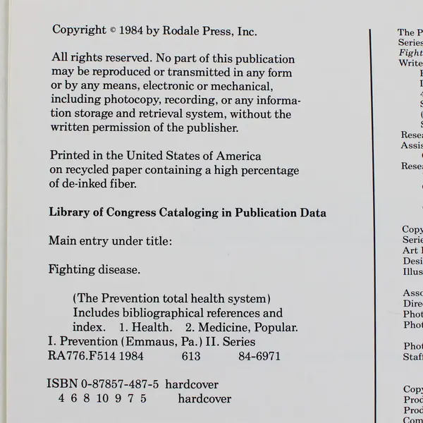 Fighting Disease (Prevention Total Health System) - Hardcover