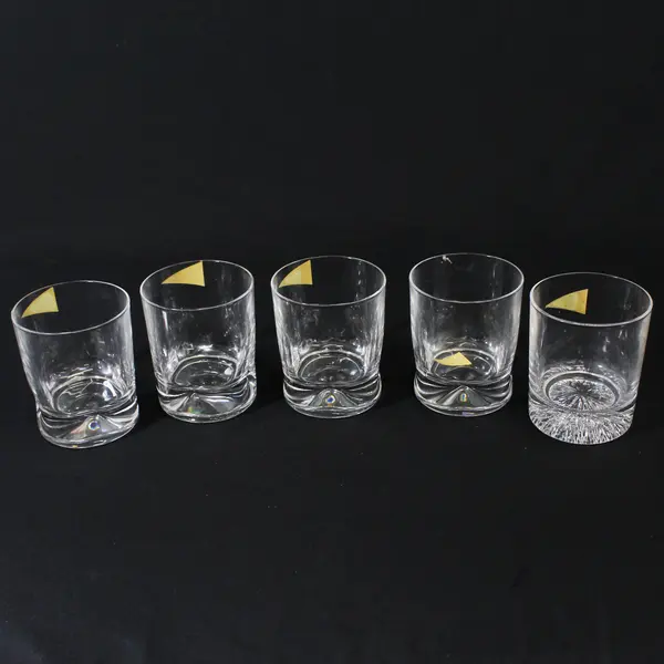 5 Royal Crystal Rock Old Fashioned Glasses With Thumbprint Indents Heavy Base
