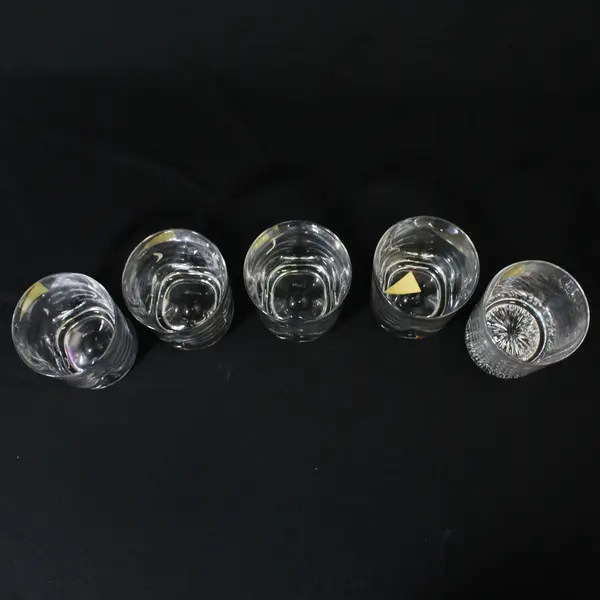 5 Royal Crystal Rock Old Fashioned Glasses With Thumbprint Indents Heavy Base