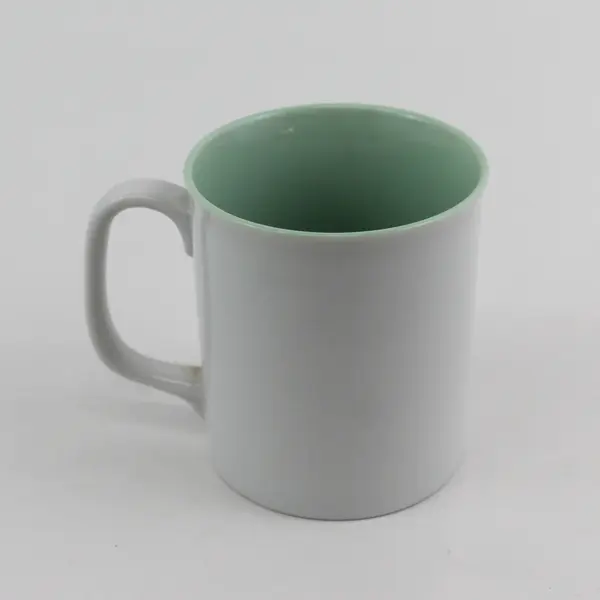 1987 Vintage Enesco Precious Moments Green White December Coffee Mug Cup