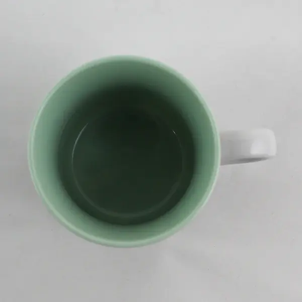 1987 Vintage Enesco Precious Moments Green White December Coffee Mug Cup