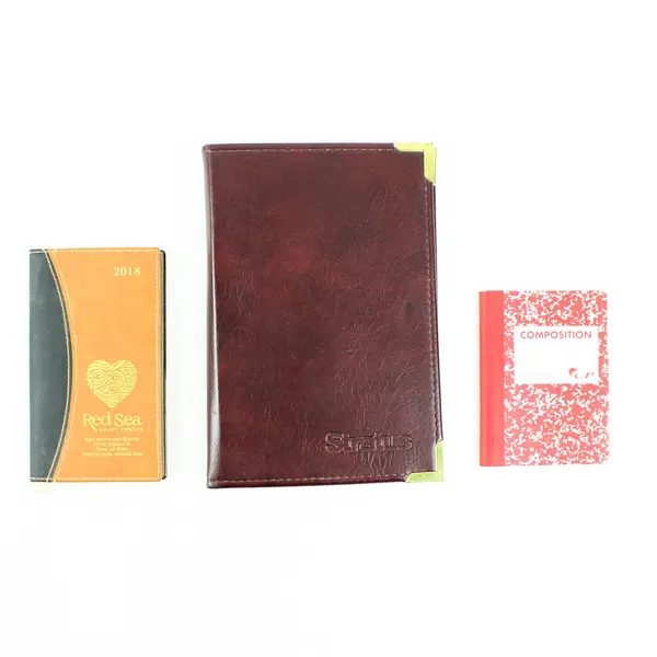 Lot of 3 Business Planners Pocket Notebook Red Sea Heart Faux Leather 2018