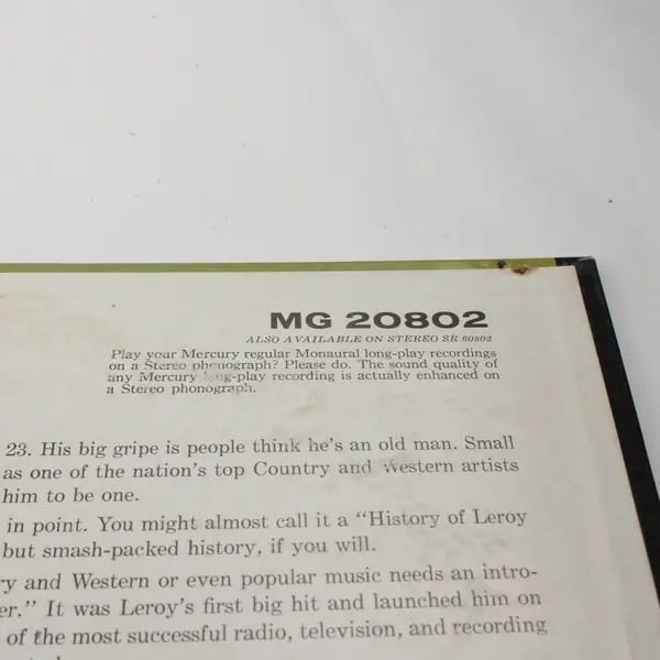 The Great Hits Of Leroy Van Dyke  12" Vinyl Record