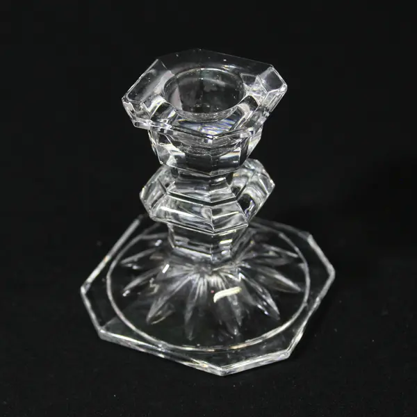 Set of 2 Mikasa Edinburgh Taper Crystal Candle Holders 2.75"