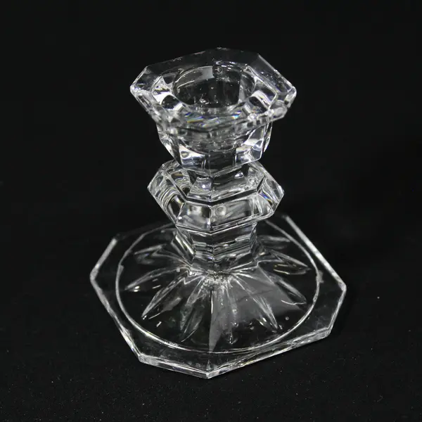 Set of 2 Mikasa Edinburgh Taper Crystal Candle Holders 2.75"