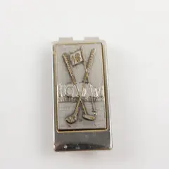 Anson Golf Pewter Money Clip Gold-Tone Accents Slim Wallet Clip