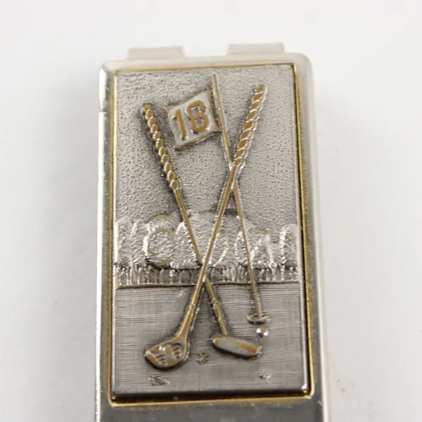Anson Golf Pewter Money Clip Gold-Tone Accents Slim Wallet Clip