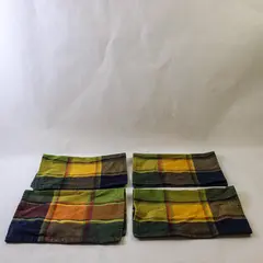 Lot Of 4 Unbranded Matching Fall Colors Plaid Rectangle Fabric Placemats 13"x18"