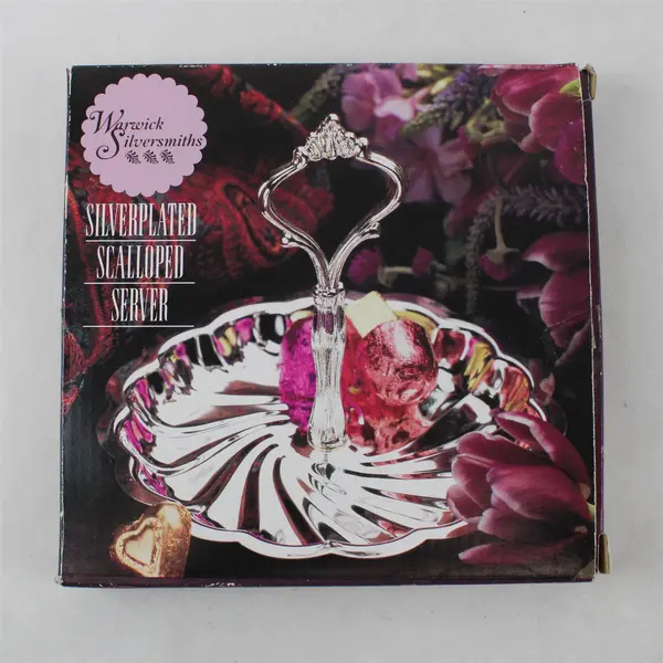 Vintage Warwick Silversmiths Silver Plated Scalloped Server Dish 6" Diameter