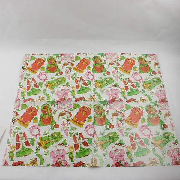 Vintage Victoria Paper Doll Gift Wrap Current Inc Christmas Dress 2 Sheets