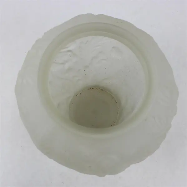 Tiffin Glass Co Phoenix Consolidated Frosted Glass Vase Floral Poppy 8.75" Tall