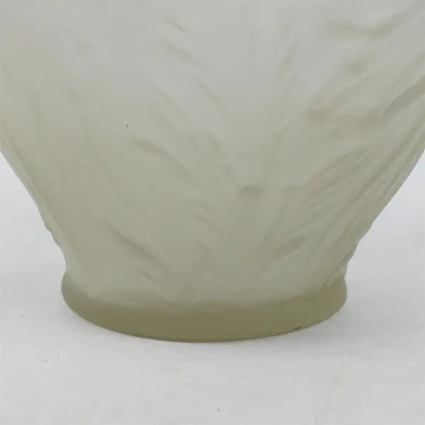 Tiffin Glass Co Phoenix Consolidated Frosted Glass Vase Floral Poppy 8.75" Tall