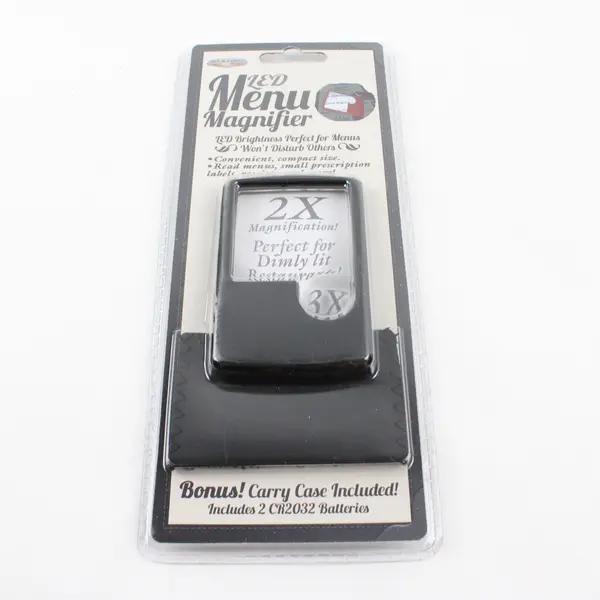 Blazing LED Menu Magnifier Black New in Package Portable Reading Light