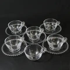 Set of 6  Imperial Candlewick Cups and 5 Matching Saucers 