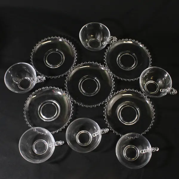 Set of 6  Imperial Candlewick Cups and 5 Matching Saucers 