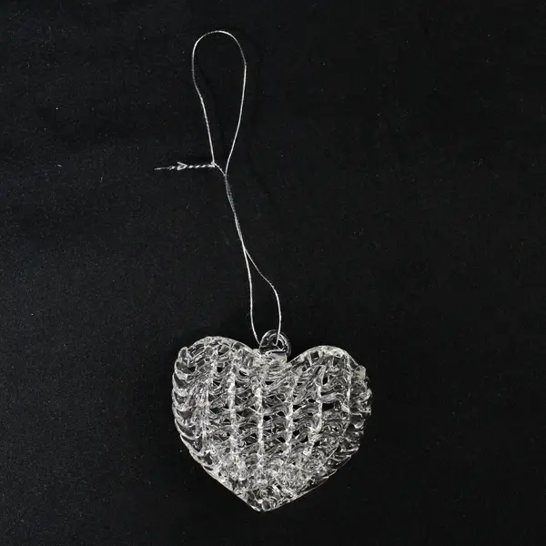 Set of 16 Glass Heart Christmas Tree Ornaments Ready to Hang Holiday