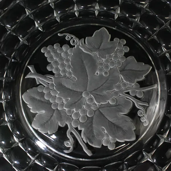 Vintage Indiana Glass Constellation Serving Platter Frosted Grape Center 18"