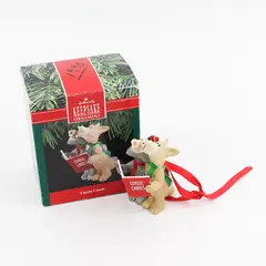 Vintage 1990 Hallmark Keepsake Ornament Coyote Carols Freestanding/Hanging