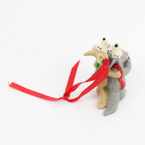 Vintage 1990 Hallmark Keepsake Ornament Coyote Carols Freestanding/Hanging