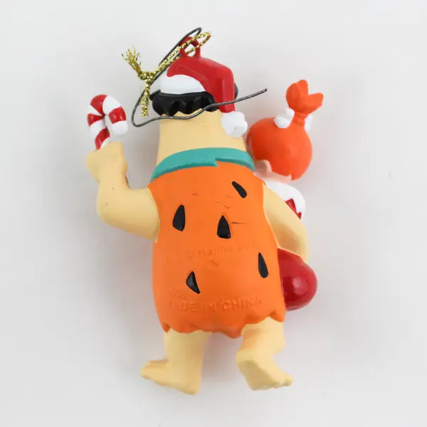 Collectible Hanna-Barbera Fred Flintstone Holding Pebbles Stocking Ornament