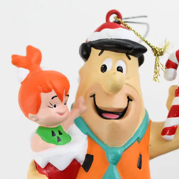 Collectible Hanna-Barbera Fred Flintstone Holding Pebbles Stocking Ornament
