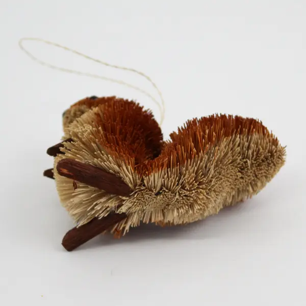 Vintage Bristle Bottle Brush Squirrel Christmas Ornament Brown 
