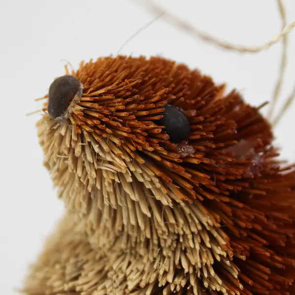 Vintage Bristle Bottle Brush Squirrel Christmas Ornament Brown 