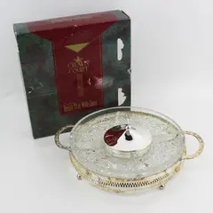 Crown Court 11in Silverplated Tray w/ Handles Antique Style