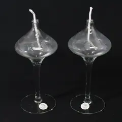 Set of 2 Vtg Princess House Heritage Crystal Oil Lamps #416 Made In Romania
