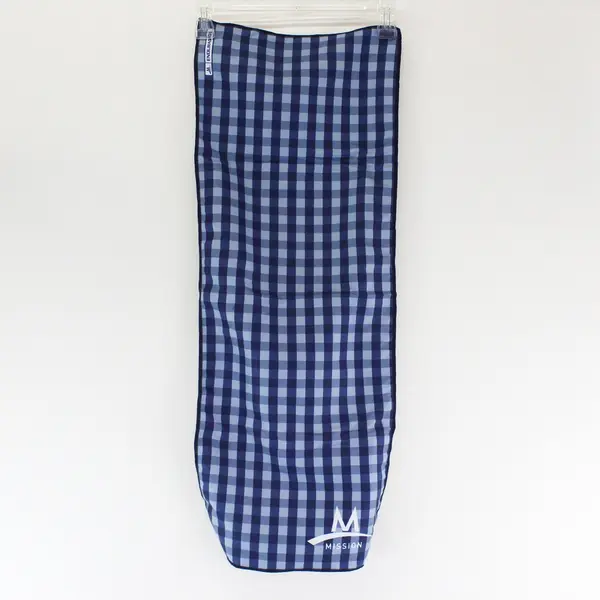 Enduracool Cooling Towel, Large- 12"x33" Blue Gingham