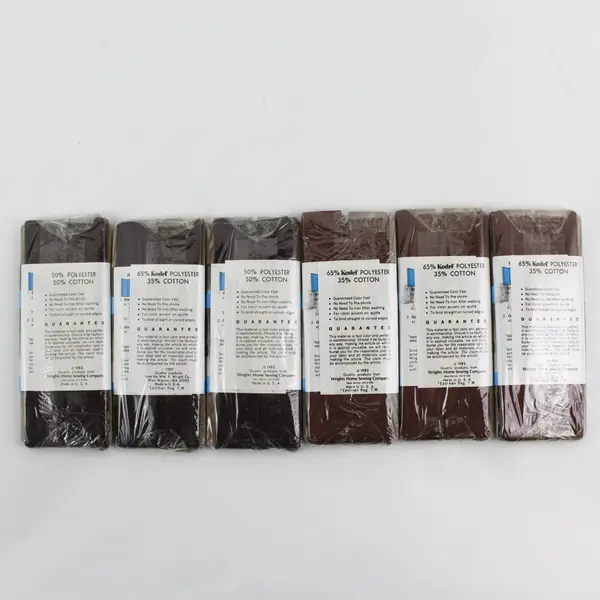 Lot of 6 Wright's Double-Fold Mocha Quilt Binding 3 yds Each