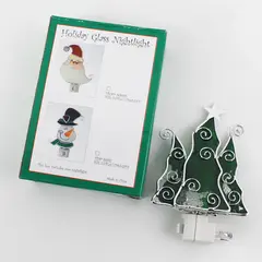 Welcome Home Holiday Glass Nightlight Christmas Trees with Star