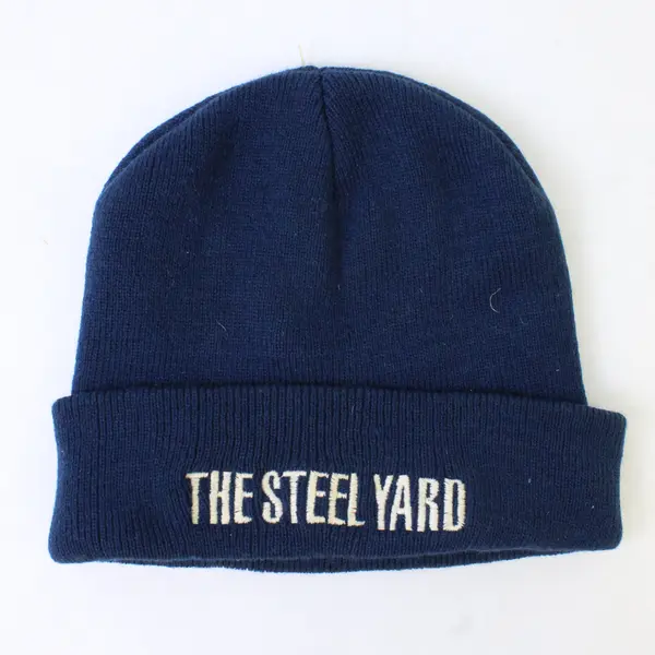 One Size Blue Beanie with White Embroidered Steel Yard Logo by Sportsman Hat