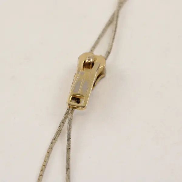 Vintage Gold-Tone Zipper Pull Lariat Necklace 14" FLAWED