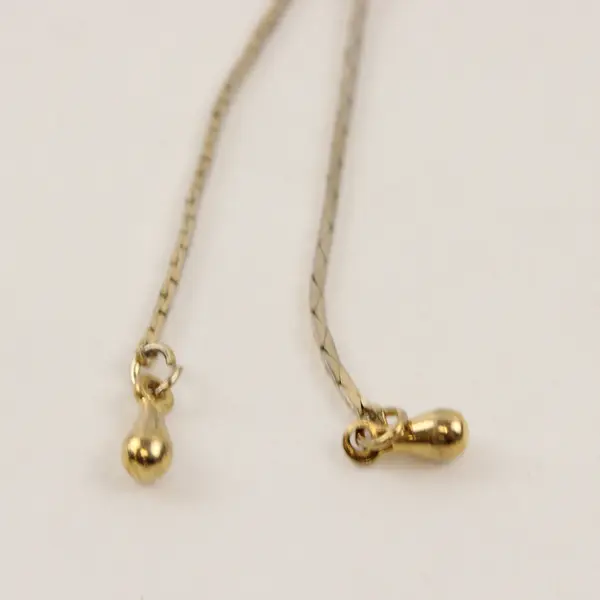 Vintage Gold-Tone Zipper Pull Lariat Necklace 14" FLAWED