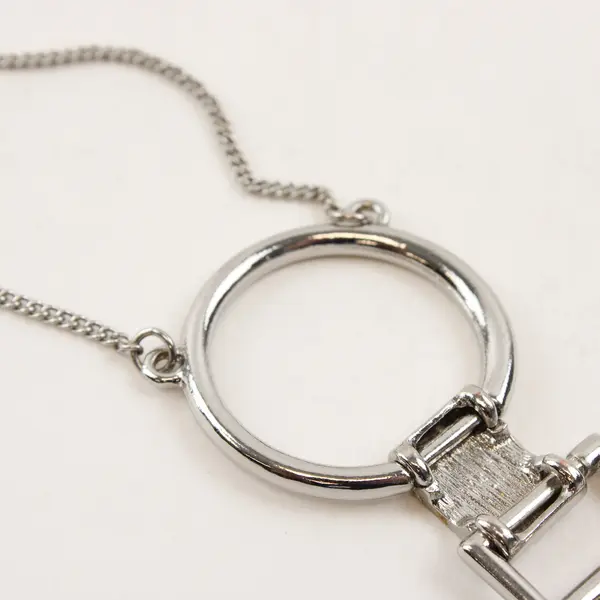 Charming Charlie Silver-Tone Hoop and Tassel Necklace 34"