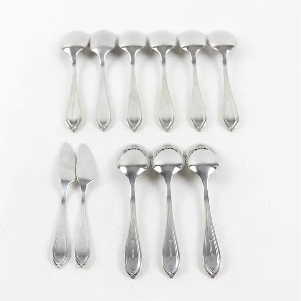 Set of 11 Yamazaki Flatware Stainless Steel Gold Accent Ariana Pattern