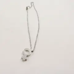 Silver-Tone Interlocking Venus Symbol Barrel Clasp Necklace 20"
