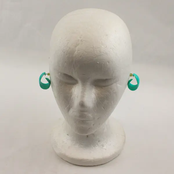 Lot of 4 Pairs Vintage Retro Plastic Hoop and Dangle Earrings FLAWED